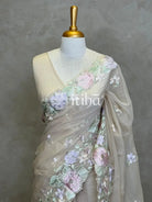 ORGANZA APPLIQUE EMBROIDERY SAREE