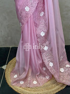 ORGANZA APPLIQUE EMBROIDERY SAREE