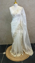 ORGANZA APPLIQUE EMBROIDERY SAREE