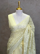 ORGANZA CHIKANKARI EMBROIDERY SAREE