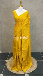 ORGANZA CHIKANKARI EMBROIDERY SAREE