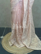 ORGANZA CHIKANKARI EMBROIDERY SAREE