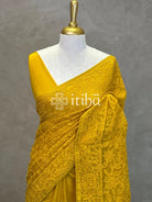 ORGANZA CHIKANKARI EMBROIDERY SAREE