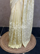 ORGANZA CHIKANKARI EMBROIDERY SAREE
