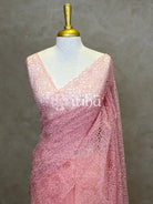 ORGANZA CUT WORK EMBROIDERY DESIGNER SAREE