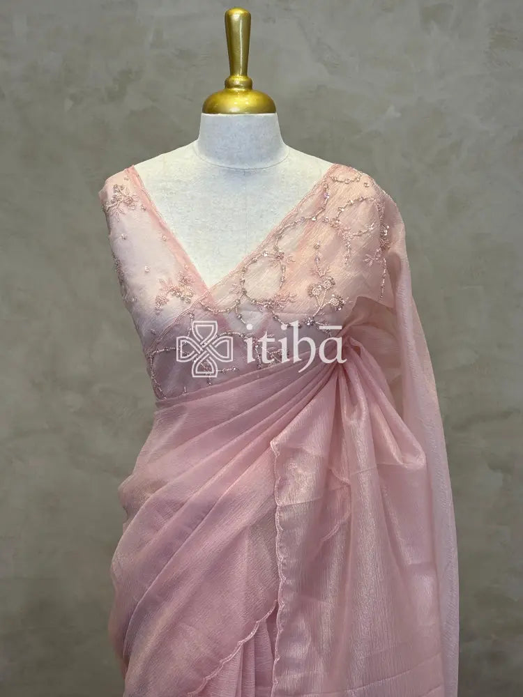 ORGANZA EMBROIDERY DESIGNER SAREE