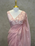 ORGANZA EMBROIDERY DESIGNER SAREE