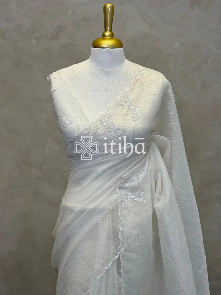 ORGANZA EMBROIDERY DESIGNER SAREE