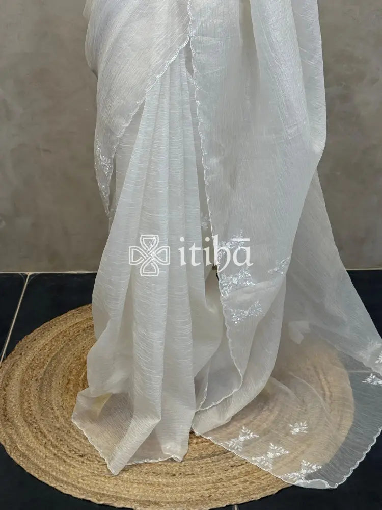 ORGANZA EMBROIDERY DESIGNER SAREE