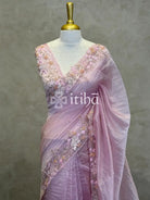 ORGANZA EMBROIDERY DESIGNER SAREE