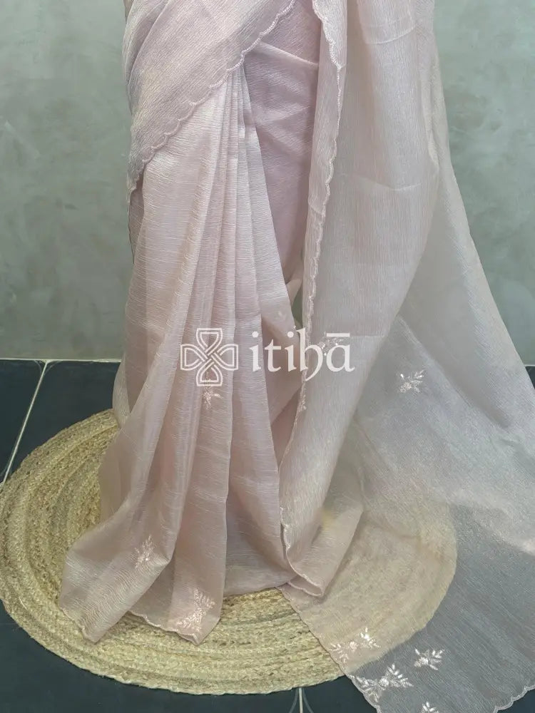 ORGANZA EMBROIDERY DESIGNER SAREE