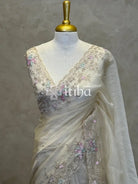 ORGANZA EMBROIDERY DESIGNER SAREE