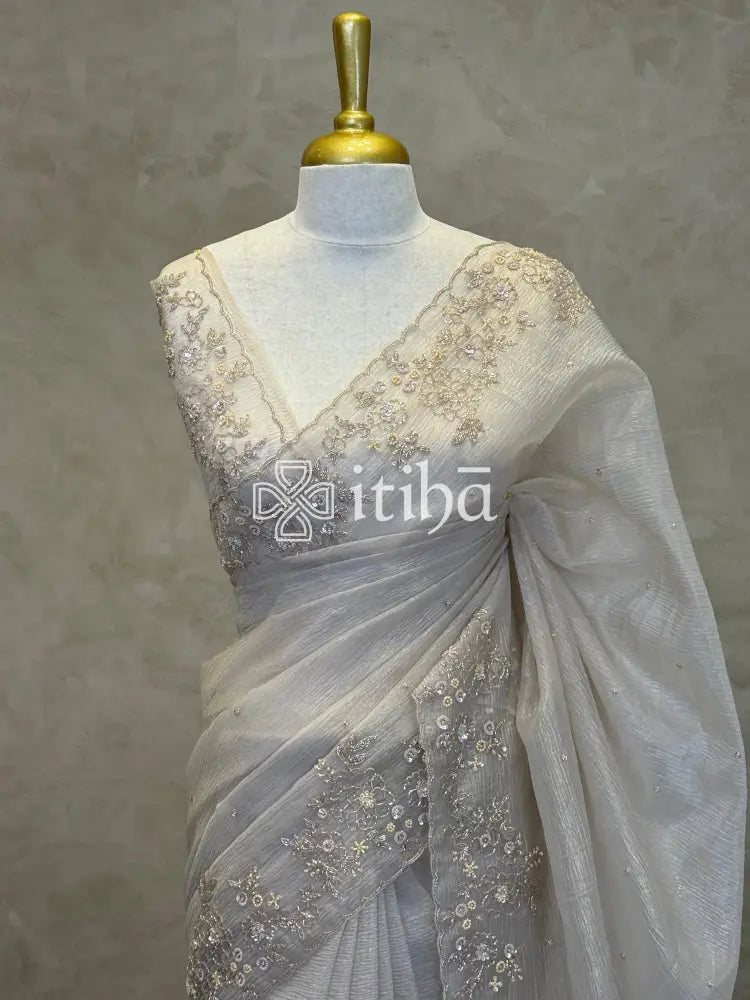 ORGANZA EMBROIDERY DESIGNER SAREE