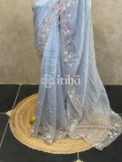 ORGANZA EMBROIDERY DESIGNER SAREE