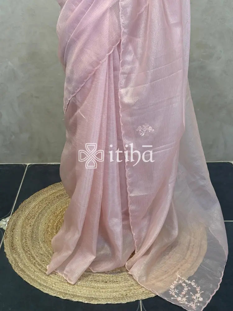 ORGANZA EMBROIDERY DESIGNER SAREE