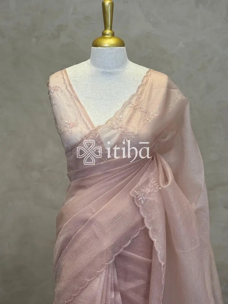 ORGANZA EMBROIDERY DESIGNER SAREE