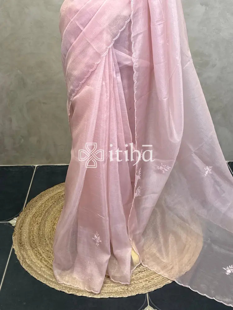 ORGANZA EMBROIDERY DESIGNER SAREE