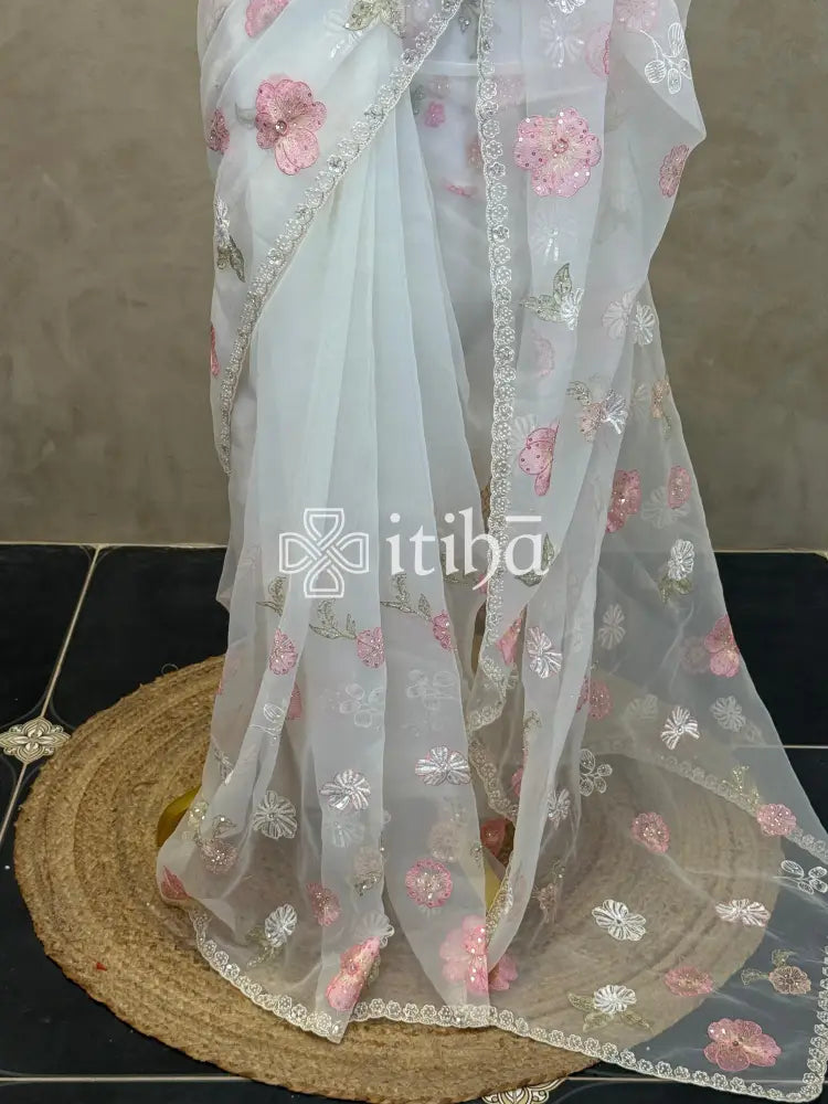 ORGANZA EMBROIDERY SAREE