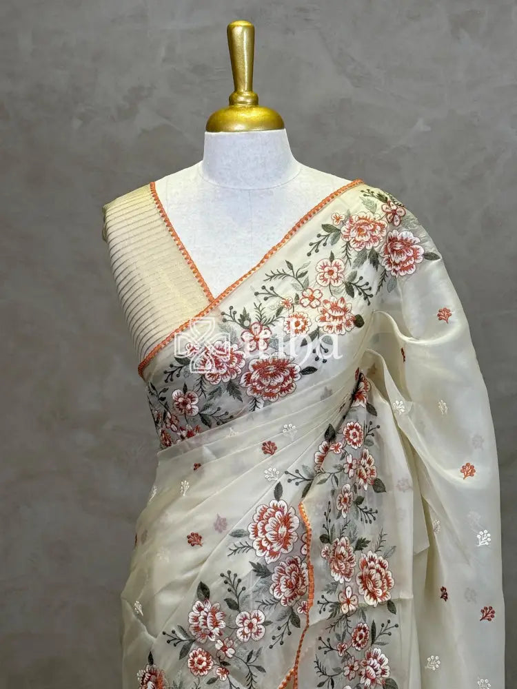 ORGANZA EMBROIDERY SAREE