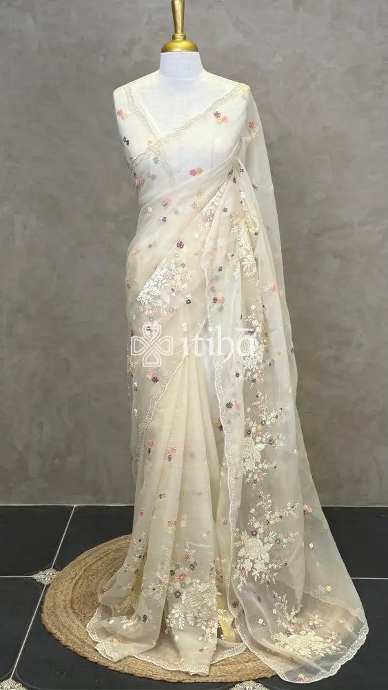 ORGANZA EMBROIDERY SAREE