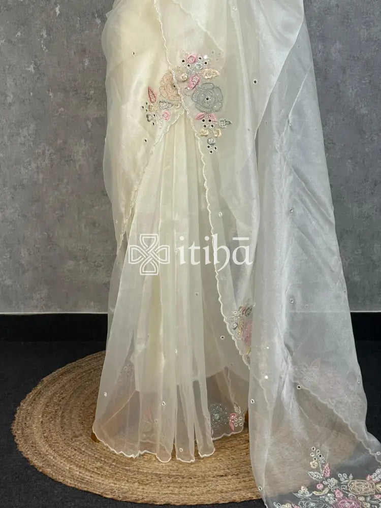 ORGANZA EMBROIDERY SAREE