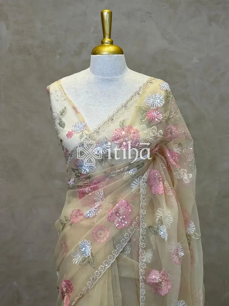 ORGANZA EMBROIDERY SAREE