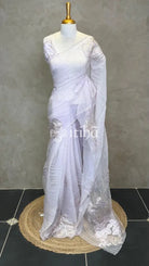 ORGANZA EMBROIDERY SAREE - LIGHT LAVENDER