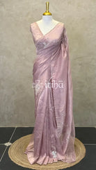 ORGANZA EMBROIDERY SAREE - PASTEL LAVENDER