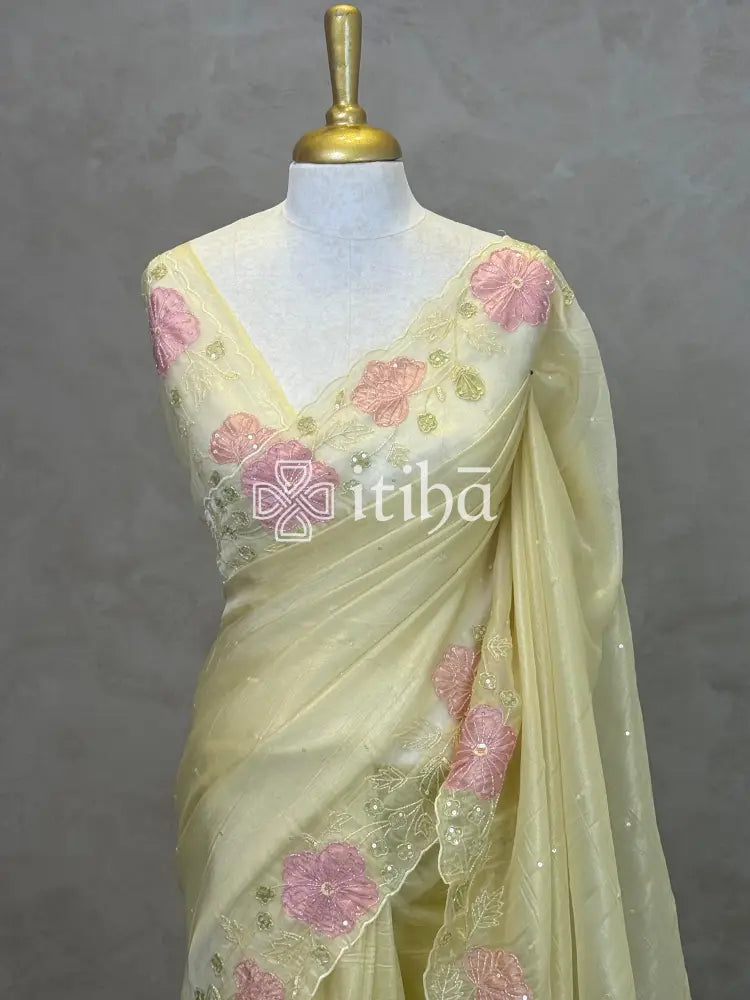 ORGANZA HAND EMBROIDERY DESIGNER SAREE