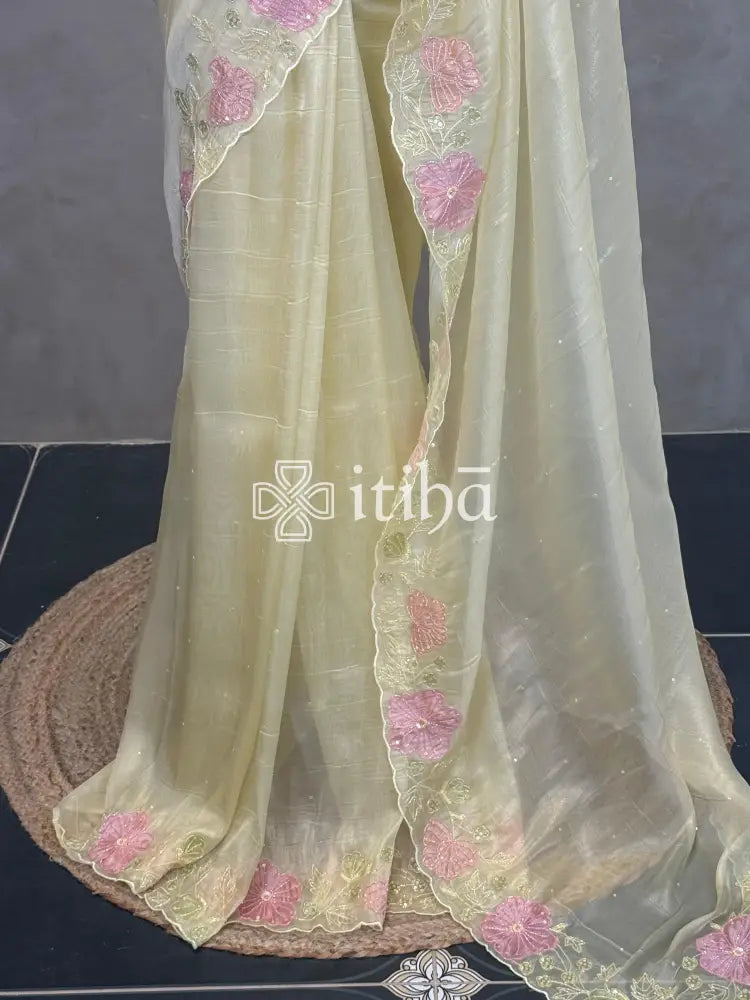 ORGANZA HAND EMBROIDERY DESIGNER SAREE