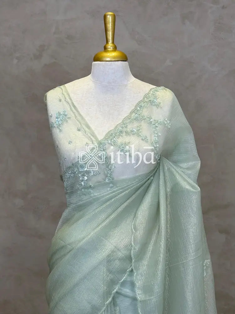 ORGANZA HAND EMBROIDERY DESIGNER SAREE
