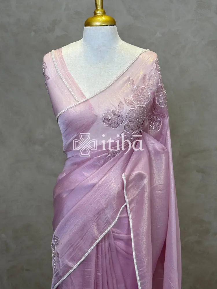 ORGANZA HAND EMBROIDERY DESIGNER SAREE