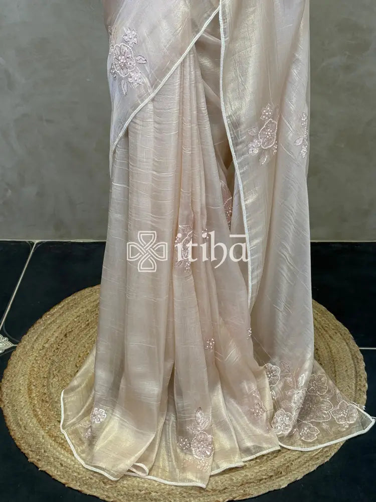 ORGANZA HAND EMBROIDERY DESIGNER SAREE