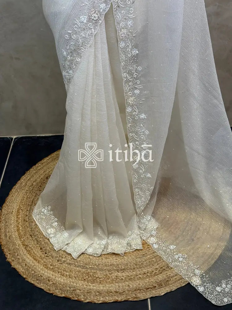 ORGANZA HAND EMBROIDERY DESIGNER SAREE