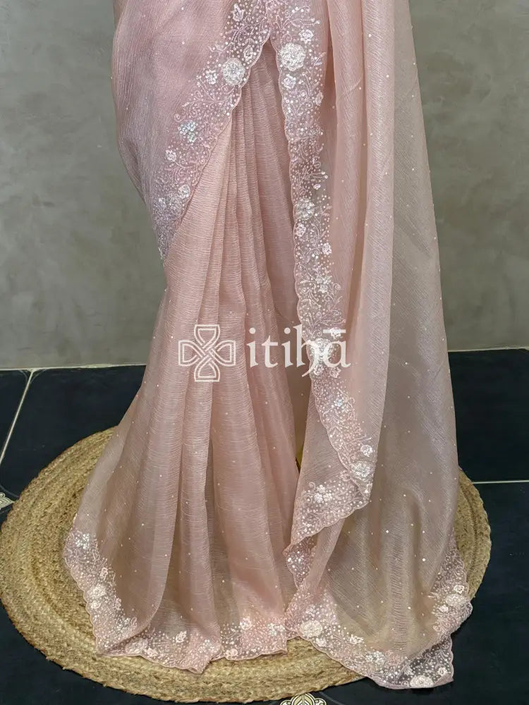 ORGANZA HAND EMBROIDERY DESIGNER SAREE