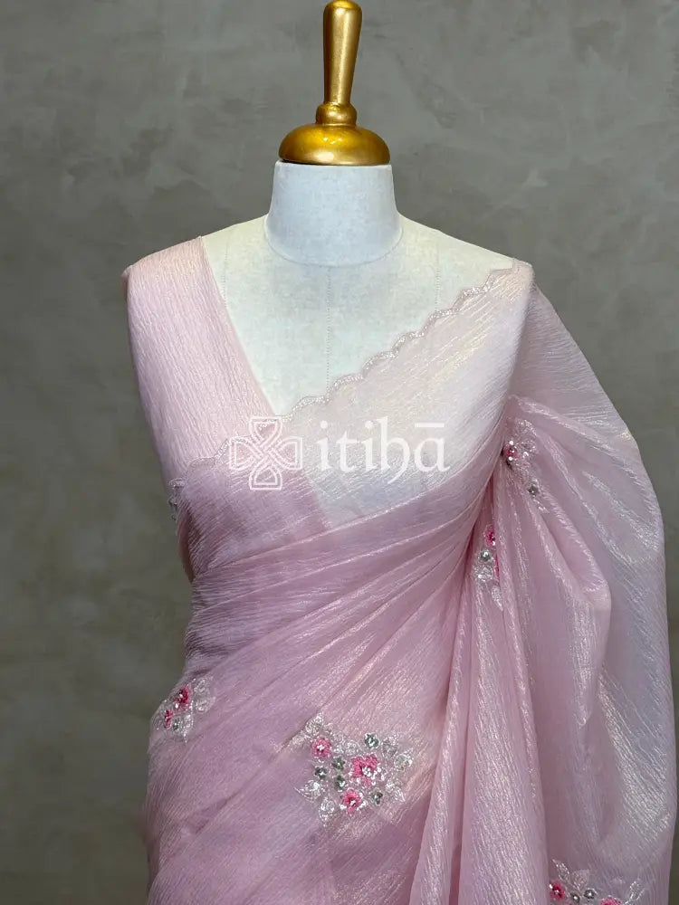 ORGANZA HAND EMBROIDERY DESIGNER SAREE