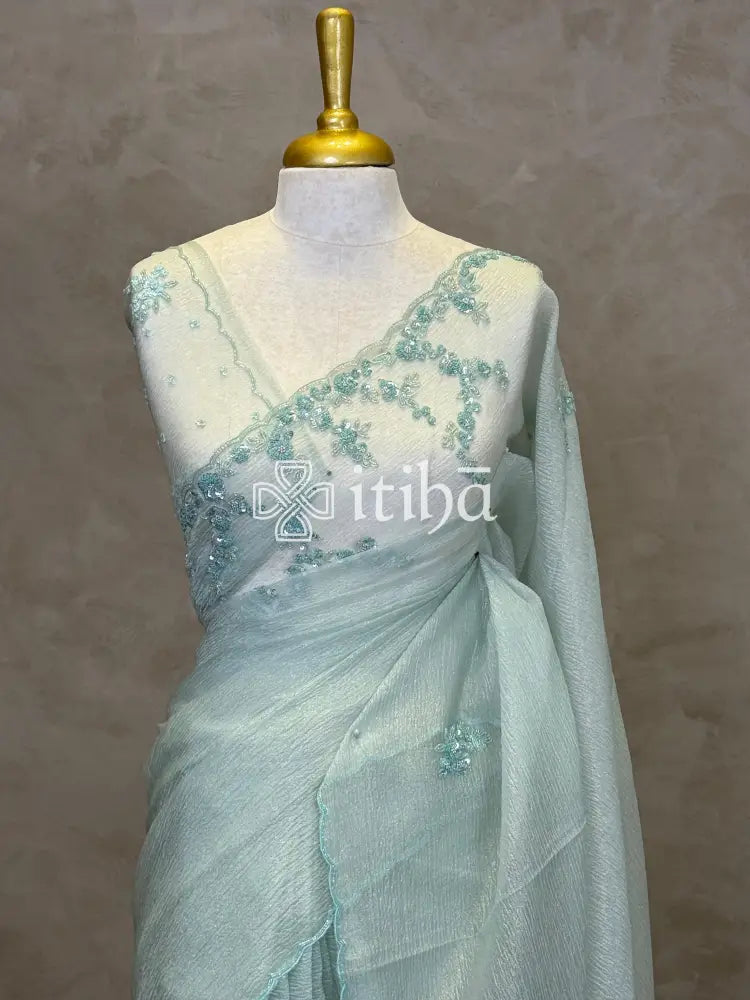 ORGANZA HAND EMBROIDERY DESIGNER SAREE