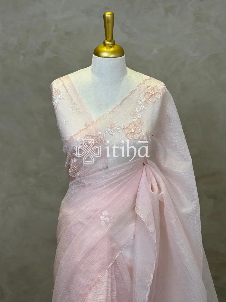 ORGANZA HAND EMBROIDERY DESIGNER SAREE