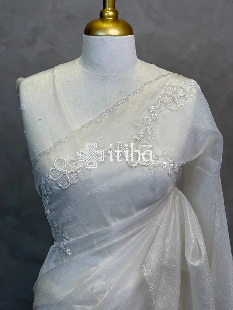 ORGANZA HAND EMBROIDERY DESIGNER SAREE