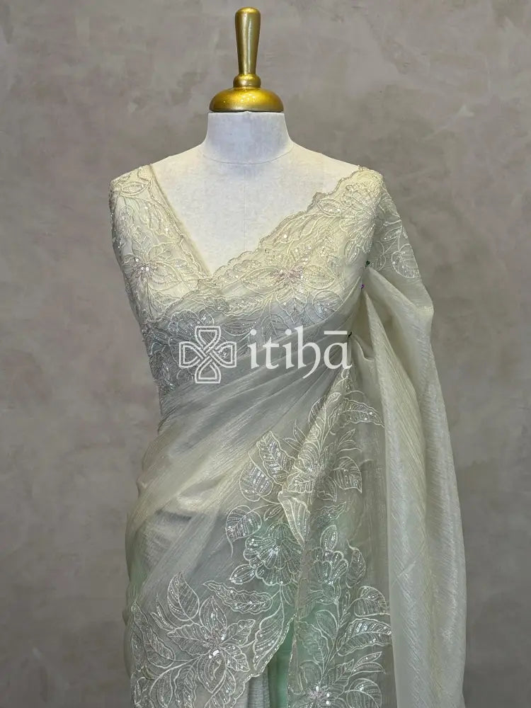 ORGANZA HAND EMBROIDERY DESIGNER SAREE