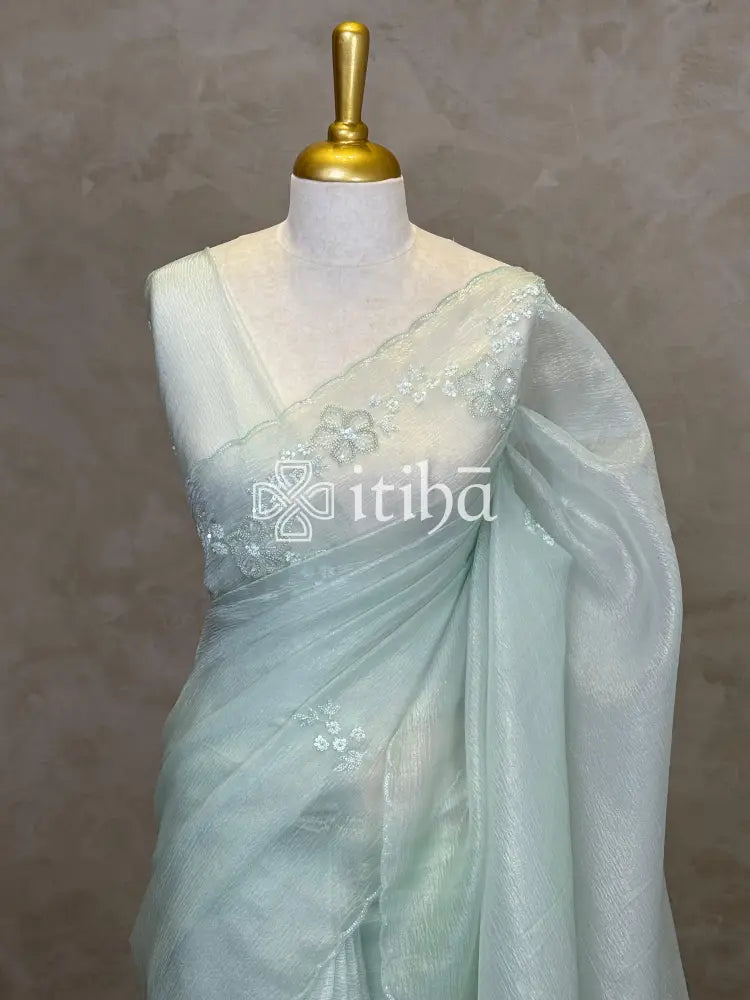 ORGANZA HAND EMBROIDERY DESIGNER SAREE