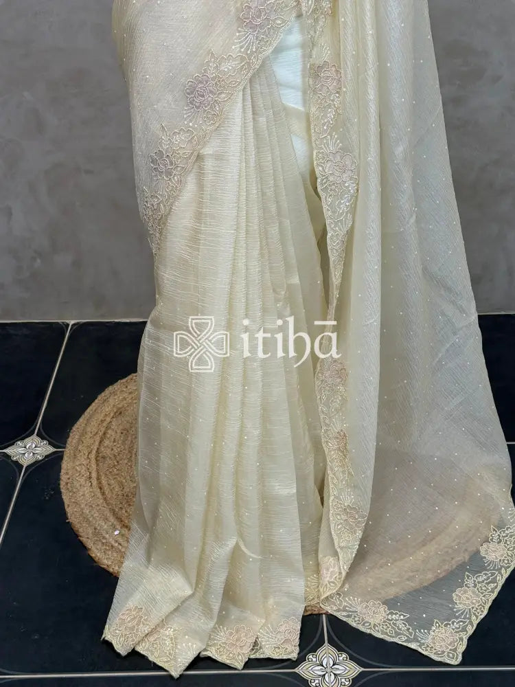 ORGANZA HAND EMBROIDERY DESIGNER SAREE