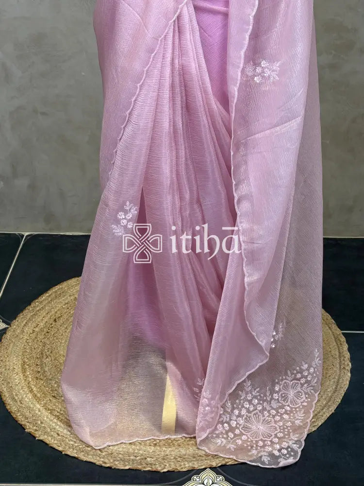 ORGANZA HAND EMBROIDERY DESIGNER SAREE
