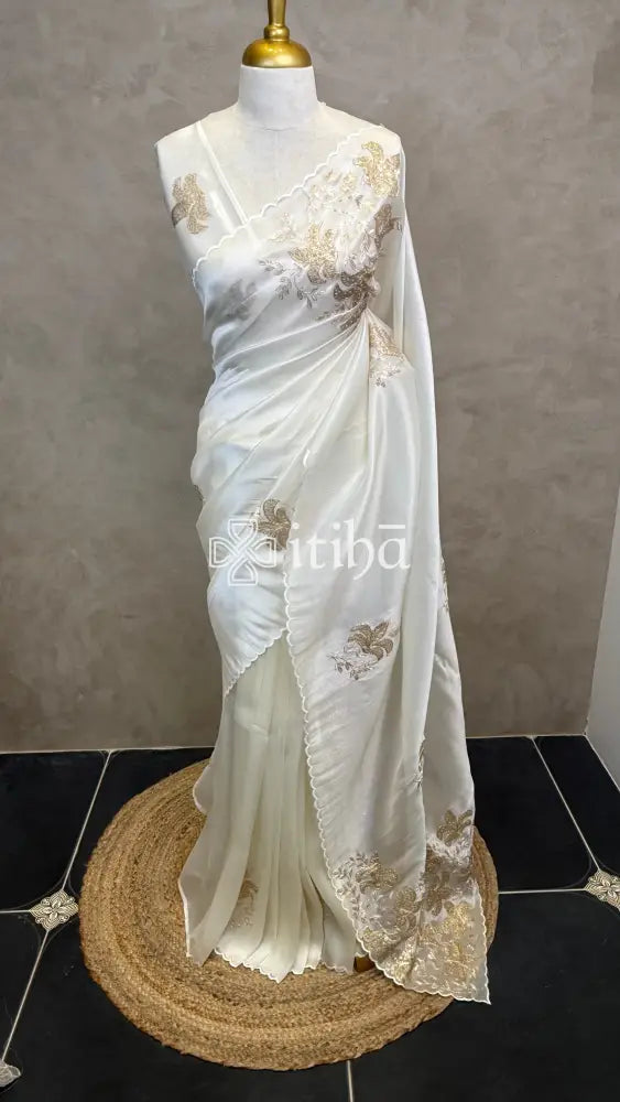ORGANZA HAND EMBROIDERY DESIGNER SAREE