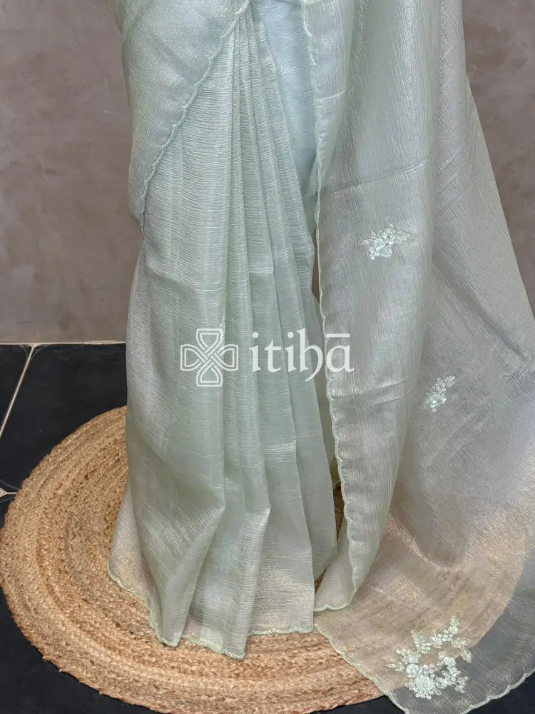 ORGANZA HAND EMBROIDERY DESIGNER SAREE