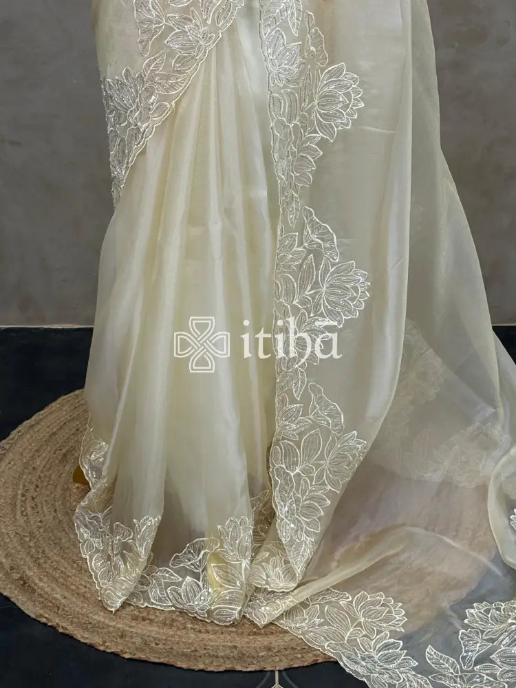 ORGANZA HAND EMBROIDERY DESIGNER SAREE