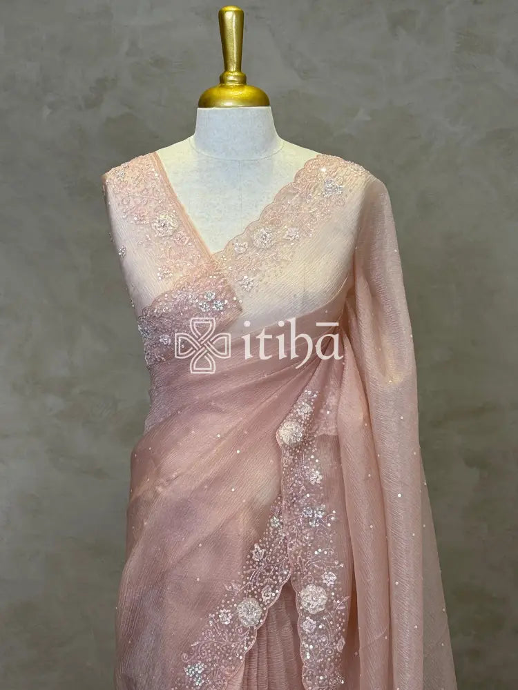 ORGANZA HAND EMBROIDERY DESIGNER SAREE