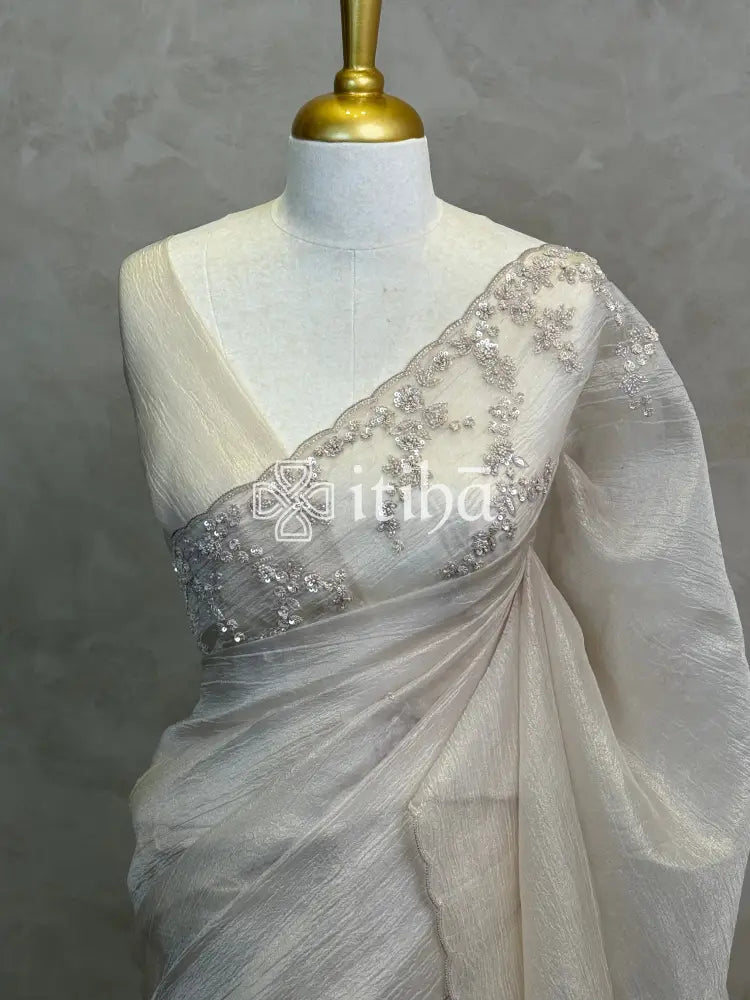 ORGANZA HAND EMBROIDERY DESIGNER SAREE