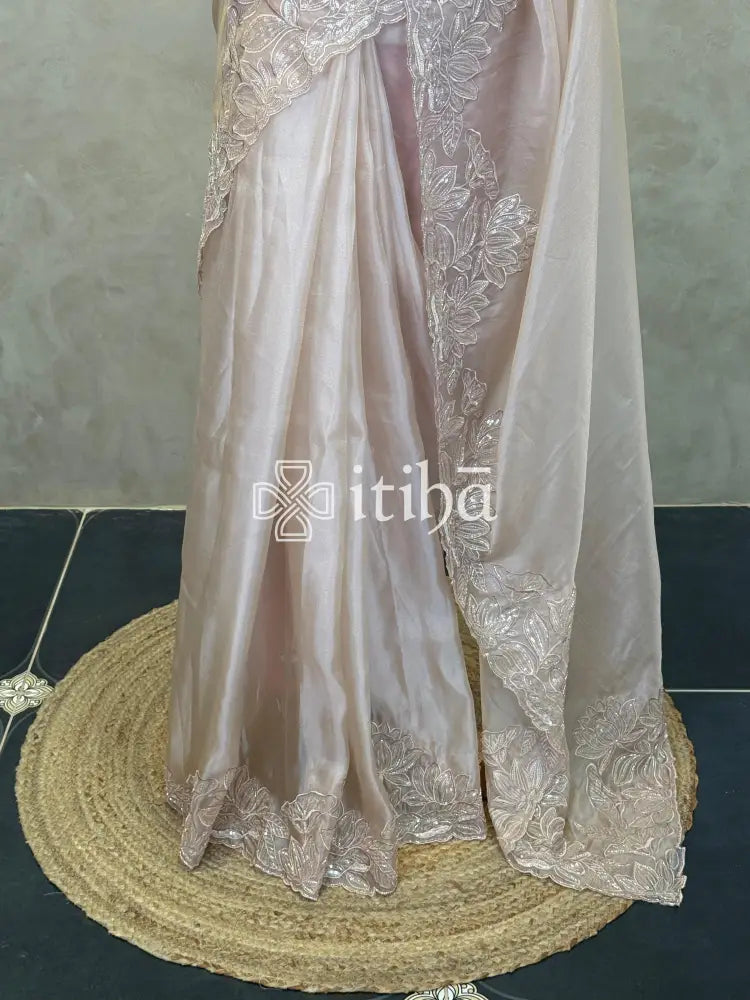 ORGANZA HAND EMBROIDERY DESIGNER SAREE