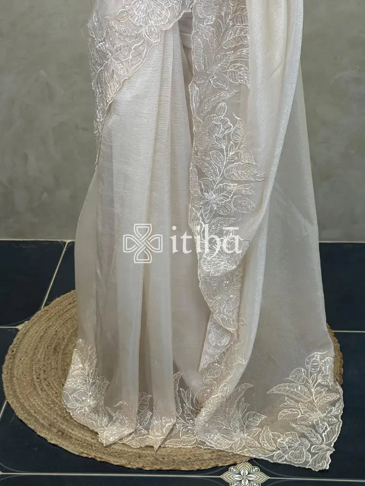 ORGANZA HAND EMBROIDERY DESIGNER SAREE